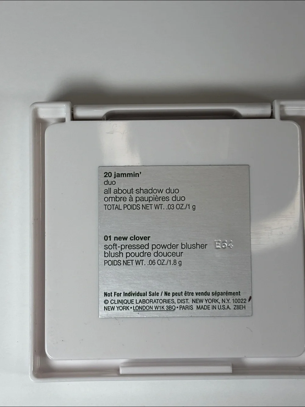 Clinique NEW duo eyeshadow and blush compact. All about shadow duo. New, unused